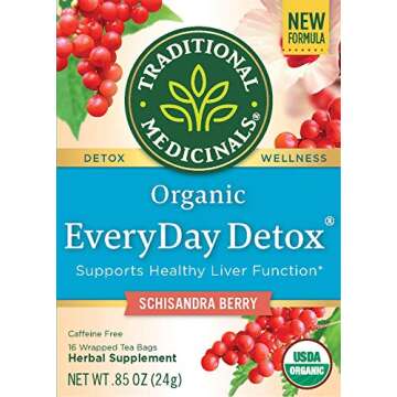 Traditional Medicinals Organic EveryDay Detox Schisandra Berry Herbal Tea, Supports Healthy Liver Fu...