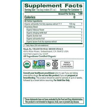 Traditional Medicinals Organic EveryDay Detox Schisandra Berry Herbal Tea, Supports Healthy Liver Function, (Pack of 1) - 16 Tea Bags