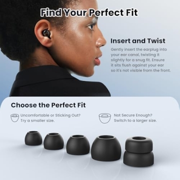 Selouj Ear Plugs for Sleeping Noise Cancelling - Reusable Ear Plugs for Sleeping, Concerts, Traveling, Working, Studying, Focus, NRR 35dB Ear Protection Earplugs with case, 5 Pair Silicone Eartips