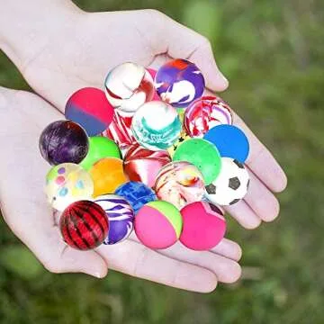 Pllieay 24 Pieces Bouncy Balls Small Bouncy Balls for Kids, Rubber Balls 25mm Mixed Color Party Bag Filler for Party Favors, Christmas Stocking Stuffers, Classroom Prizes, and Pet toy