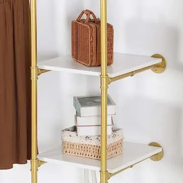 Sturdy Industrial Clothing Rack with Retro Style Design