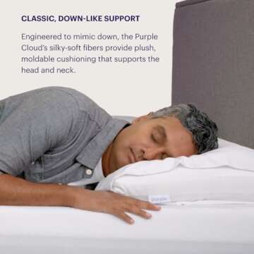 Purple Cloud Pillow - King Size, Hypoallergenic Gel Fiber Fill for Plush, Cloud-Like Comfort - Molds...