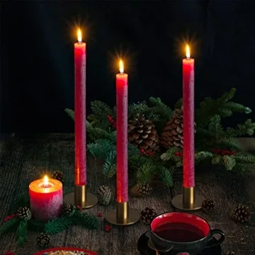 Stylish Set of 6 Brass Taper Candle Holders for Every Occasion