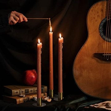 Stylish Set of 6 Brass Taper Candle Holders for Every Occasion