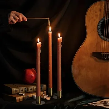 Stylish Set of 6 Brass Taper Candle Holders for Every Occasion