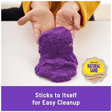 Kinetic Sand Sandbox Set - 1lb Purple Sand & Molds for Kids