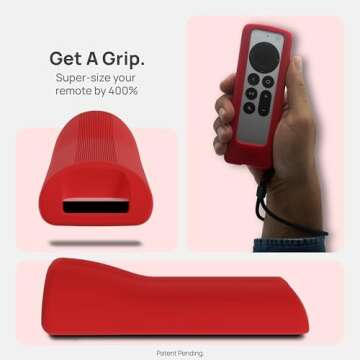73&Sunny GripStand™ Apple TV Remote Cover: Stand-Up Design, Enhanced Grip, Anti-Slip and Drop Prot...
