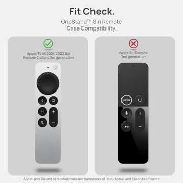 73&Sunny GripStand™ Apple TV Remote Cover: Stand-Up Design, Enhanced Grip, Anti-Slip and Drop Protection, AirTag Compatible, Fits Siri Apple TV 4K/HD (2nd & 3rd Gen) Fiery Red