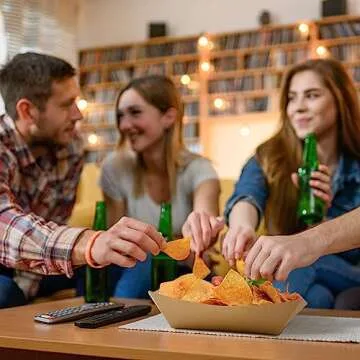 Ocmoiy 100 Pack Kraft Paper Food Trays for Easy Serving