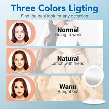 HOCOSY Makeup Mirror with Lights for Flawless Beauty