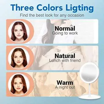 HOCOSY Makeup Mirror with Lights for Flawless Beauty