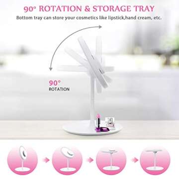 HOCOSY Makeup Mirror with Lights for Flawless Beauty