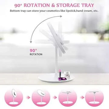 HOCOSY Makeup Mirror with Lights for Flawless Beauty