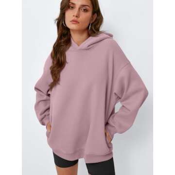 EFAN Womens Oversized Hoodies Sweatshirts Fleece Hooded Pullover Tops Sweaters Casual Comfy Fall Fas...