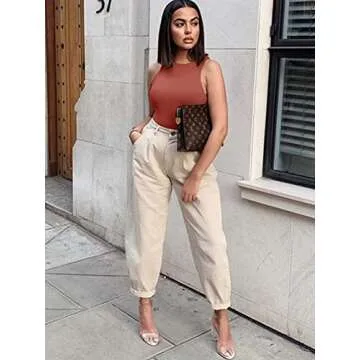 REORIA Sleeveless Racer Back Thong Bodysuit for Stylish Comfort