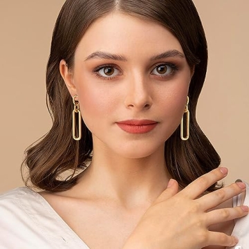 MUYAN Gold Long Drop Earrings - Elegant Jewelry for Women