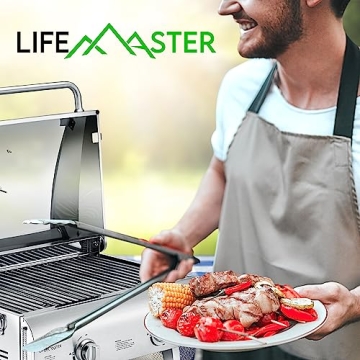 Lifemaster Portable Gas Grill - Easy Clean Tabletop BBQ