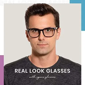 Cyxus Blue Light Filter Glasses Computer Gaming Glasses for Men Women UV Blocking Eyeglasses Square Frame Interchangeable Regular Prescription Lens