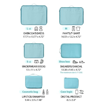 DIMJ Packing Cubes Travel Organizer Set with Toiletries Bag