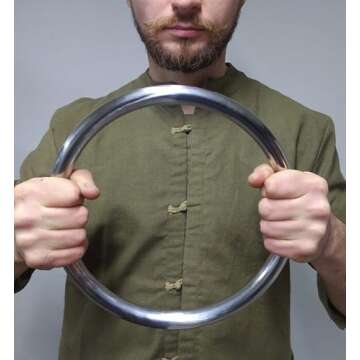 Wing Chun Stainless Ring Yewen Sau Sticky Hand Strength Training Tsun Siu Lum Kung Fu