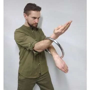 Wing Chun Stainless Ring Yewen Sau Sticky Hand Strength Training Tsun Siu Lum Kung Fu