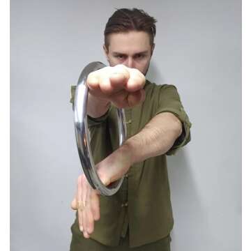 Wing Chun Stainless Ring Yewen Sau Sticky Hand Strength Training Tsun Siu Lum Kung Fu