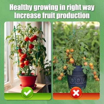 Adjustable Tomato Plant Support Cages 36 inches Garden Cucumber Trellis, Stake with 4 Adjustable Support Rings for Vegetables，Flowers，Fruit，Rose Vine Climbing Plants （4 Pack ）…