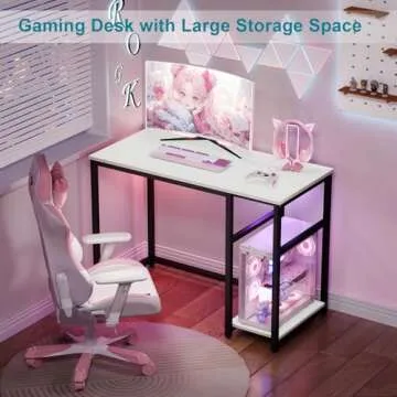 Stylish 40-Inch SINPAID Computer Desk with Shelves