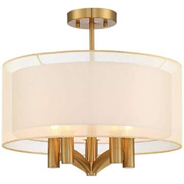 Possini Euro Design Caliari Modern Close to Ceiling Light Semi Flush Mount Fixture 18" Wide 5-Light ...