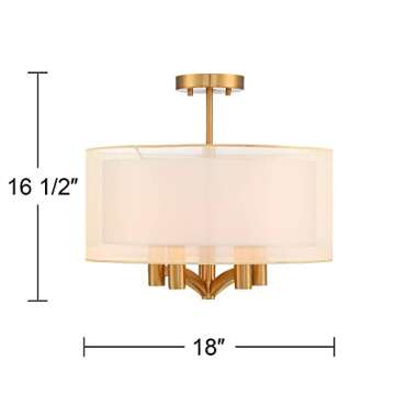 Possini Euro Design Caliari Light Fixture 18" Wide Semi Flush Ceiling Light