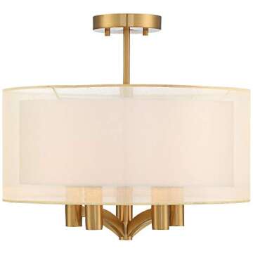 Possini Euro Design Caliari Light Fixture 18" Wide Semi Flush Ceiling Light