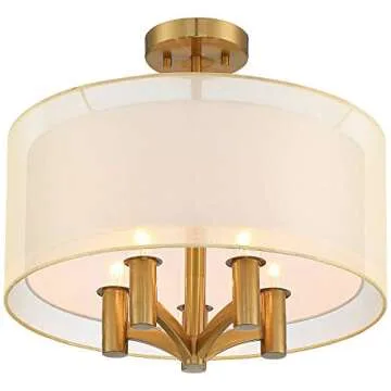 Possini Euro Design Caliari Light Fixture 18" Wide Semi Flush Ceiling Light