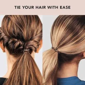 Kitsch Hair Bungee - Bungee Hair Ties with Hooks | Hair Tie Clip & Hair Bungee Cords with Hooks for Updos | Hair Hook & Ponytail Hook for Long Hair | Ponytail Bungee Bands, 6pcs (Brown)