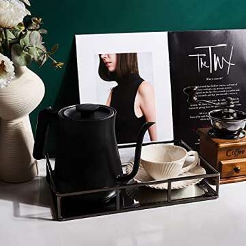 PuTwo Mirror Tray, Smoky Black Perfume Tray, Decorative Tray, Metal Vanity Tray, Jewelry Tray, Tray Decor, Decorative Trays, Glass Tray, Perfume Organizer, Vanity Trays for Bathroom, Counter, Bathroom