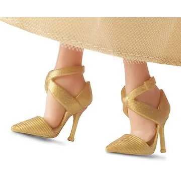 Barbie Signature 2023 Holiday Doll, Blonde Hair Wearing Golden Gown, Collectible with Doll Stand & Certificate of Authenticity