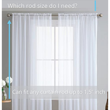 HLC.ME Sheer Voile Curtains Set for Home Decor