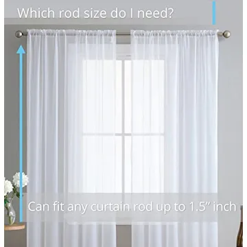 HLC.ME Sheer Voile Curtains Set for Home Decor