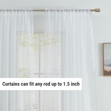 HLC.ME Sheer Voile Curtains Set for Home Decor