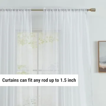 HLC.ME Sheer Voile Curtains Set for Home Decor