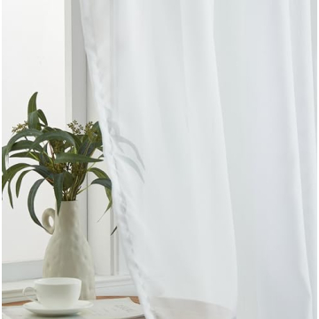 HLC.ME Sheer Voile Curtains Set for Home Decor