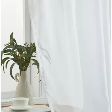 HLC.ME Sheer Voile Curtains Set for Home Decor