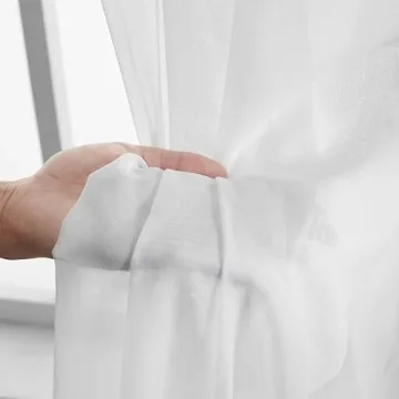 HLC.ME Sheer Voile Curtains Set for Home Decor