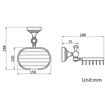 7Trees Vintage Brass Wall Mounted Soap Dish for Bathroom