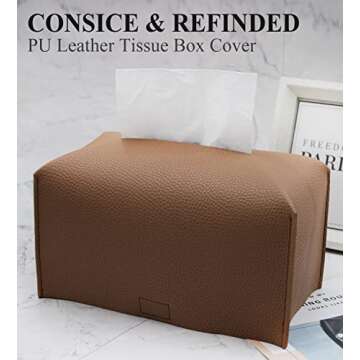 Livelab Tissue Box Cover - Modern PU Leather Organizer for Home & Office
