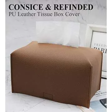 Livelab Tissue Box Cover - Modern PU Leather Organizer for Home & Office