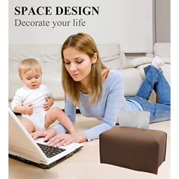 Livelab Decorative PU Leather Tissue Box Cover - Bronze