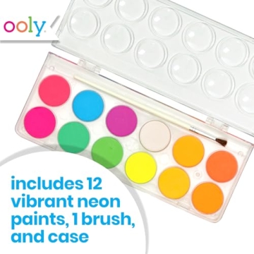 Ooly Neon Watercolor Paint Set for Kids and Adults