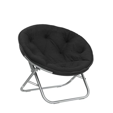 Urban Lifestyle Faux Fur Saucer Chair | Cozy, Stylish, Black