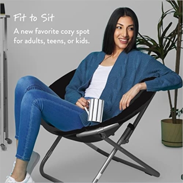 Faux Fur Saucer Chair in Black - Trendy Comfort