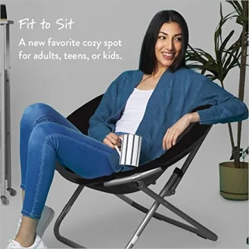 Faux Fur Saucer Chair in Black - Trendy Comfort